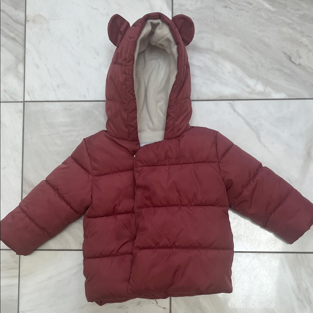 Old Navy Kids muted deep dusty rose Jacket with Bear Ears